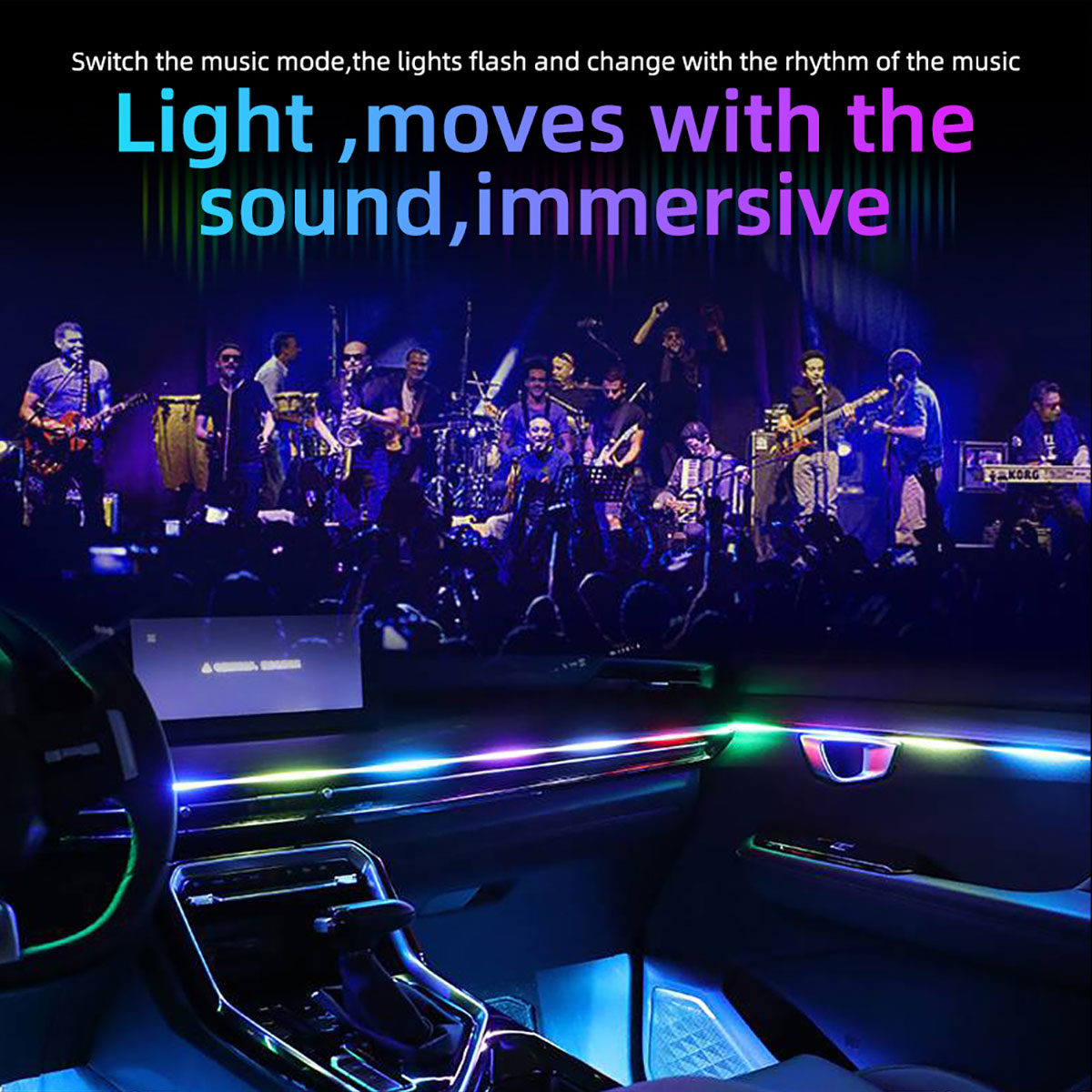 6/10 in 1 Car Led Ambient Ligh - Led Ambient Interior Car Lights App Control 评论和价格