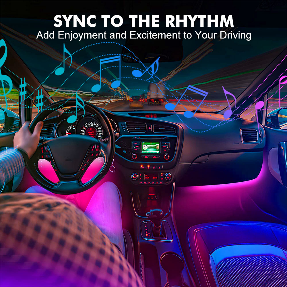 Neon LED Interior Car Light AP - Led Ambient Interior Car Lights App Control 评论和价格